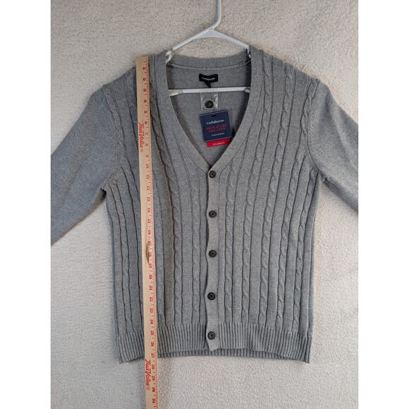 NEW Croft & Barrow Cardigan Mens Large Gray Signature Sweater Grandpa - Picture 6 of 16